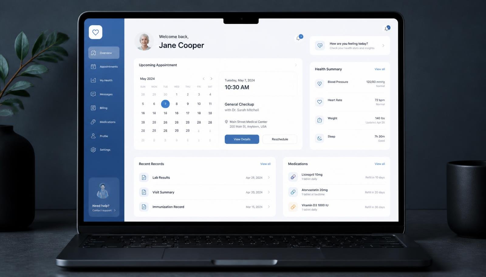 Patient Portal for Healthcare — view 2